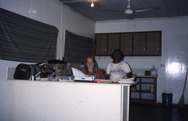 Fieldwork, Lajamanu 1984 / Inside the Nungarrayi jilimi: the anthropologist's house / Barbara Glowczewski / Lajamanu, Tanami Desert, Central Australia, NT