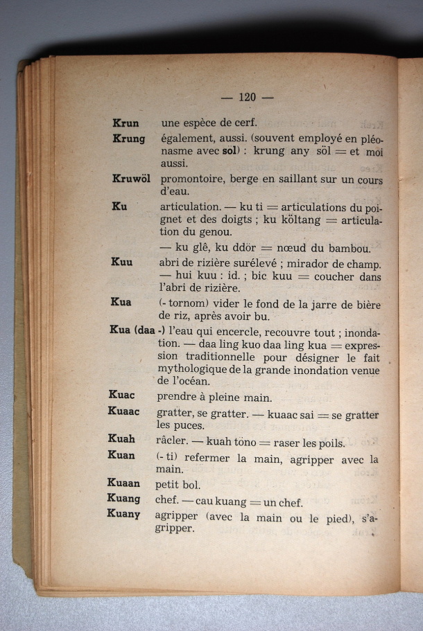 Dictionnaire Srê (Köho) - Français, Jacques Dournes / lettre K: Lettre KU / Dournes, Jacques /  Viet Nam/ Viet Nam