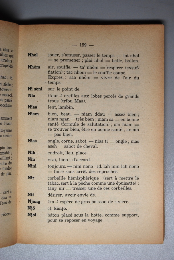 Dictionnaire Srê (Köho) - Français, Jacques Dournes / lettre N: lettre NJ / Dournes, Jacques /  Viet Nam/ Viet Nam