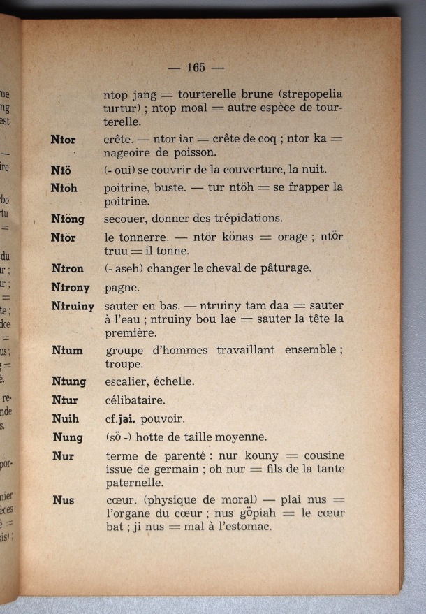 Dictionnaire Srê (Köho) - Français, Jacques Dournes / lettre N: lettre NU / Dournes, Jacques /  Viet Nam/ Viet Nam