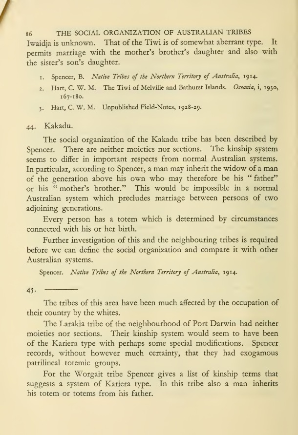 The Social Organization of Australian Tribes, by A.R. Radcliffe-Brown, 1931 / Kakadu / A.R. Radcliffe-Brown / Australia
