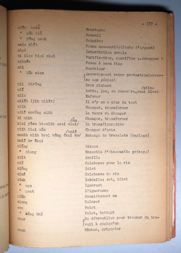Dictionnaire Rhadé-Français par Benjamin Louison / lettre M: lettre MM / Louison, Benjamin /  Viet Nam/ Viet Nam