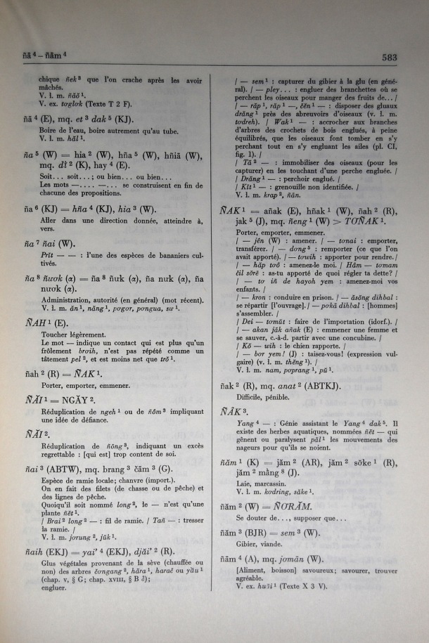 Dictionnaire Bahnar-Français, Guilleminet (tome 2, L-U) / lettre N: lettre ña / Guilleminet, Paul /  Viet Nam/ Viet Nam