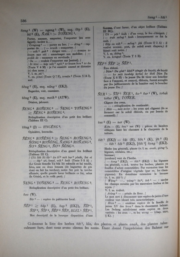 Dictionnaire Bahnar-Français, Guilleminet (tome 2, L-U) / liste de végétaux (deuxième partie) / Guilleminet, Paul /  Viet Nam/ Viet Nam