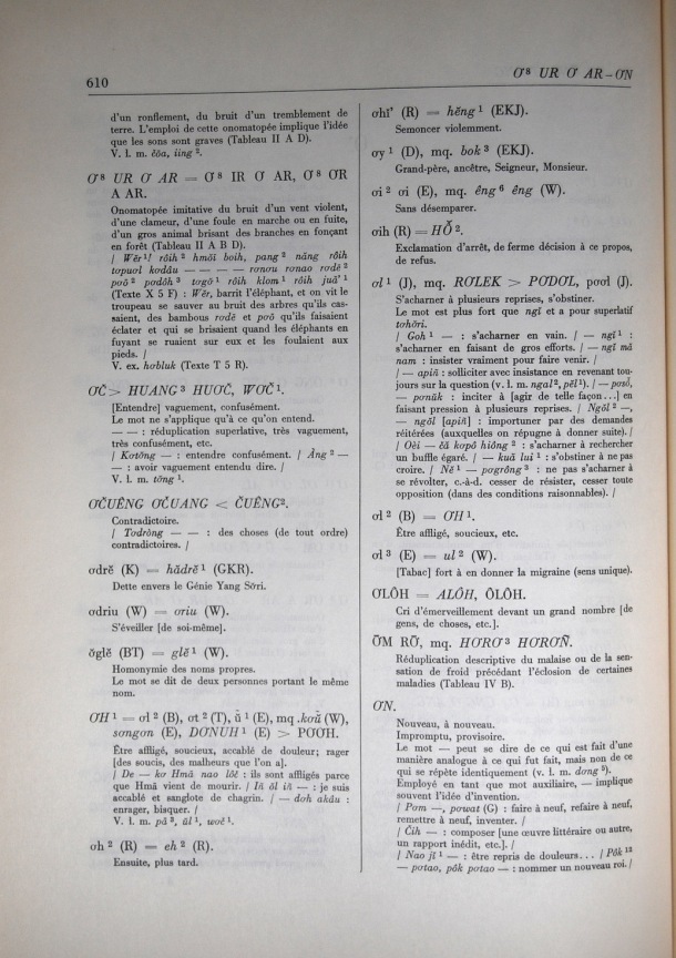 Dictionnaire Bahnar-Français, Guilleminet (tome 2, L-U) / lettre O': lettre O'N / Guilleminet, Paul /  Viet Nam/ Viet Nam