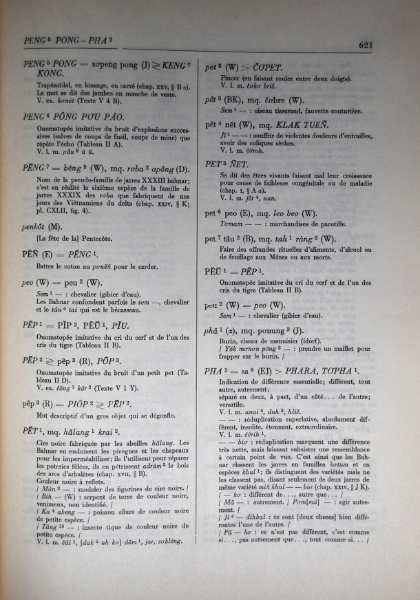 Dictionnaire Bahnar-Français, Guilleminet (tome 2, L-U) / lettre P: lettre PH / Guilleminet, Paul /  Viet Nam/ Viet Nam