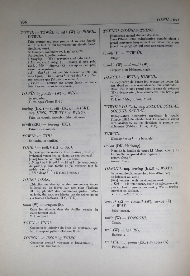Dictionnaire Bahnar-Français, Guilleminet (tome 2, L-U) / lettre T: lettre TR / Guilleminet, Paul /  Viet Nam/ Viet Nam