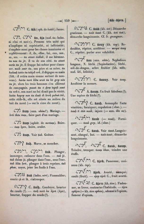 Dictionnaire Cam-Français, E. Aymonier et A. Cabaton / njo' / Cabaton, Antoine; Aymonier, Etienne /  Viet Nam/ Viet Nam