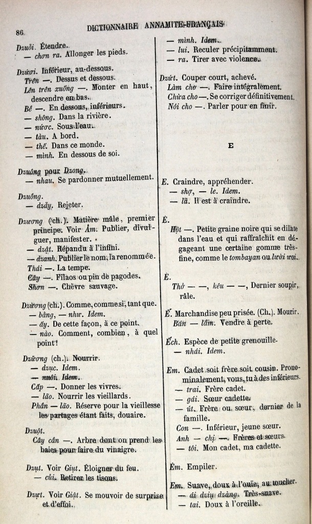 Dictionnaire Elémentaire Annamite-Français, Legrand de la Liraye / lettre E / Legrand de la Liraye /  Viet Nam/ Viet Nam