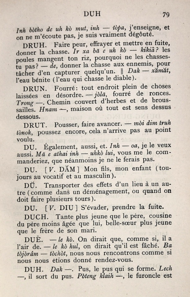 Dictionnaire Bahnar-Français, P.X. Dourisboure / lettre D: lettre DU / Dourisboure, P.X. /  Viet Nam/ Viet Nam
