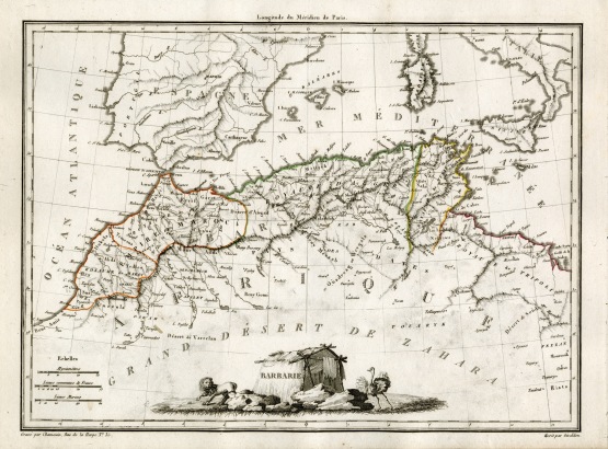 Atlas supplémentaire du Précis de la Géographie Universelle, Malte-Brun, 1812 / Barbarie / Lapie, Pierre M.; Malte-Brun, Conrad / Méditerranée, Maghreb, Maroc, Algérie, Tunisie