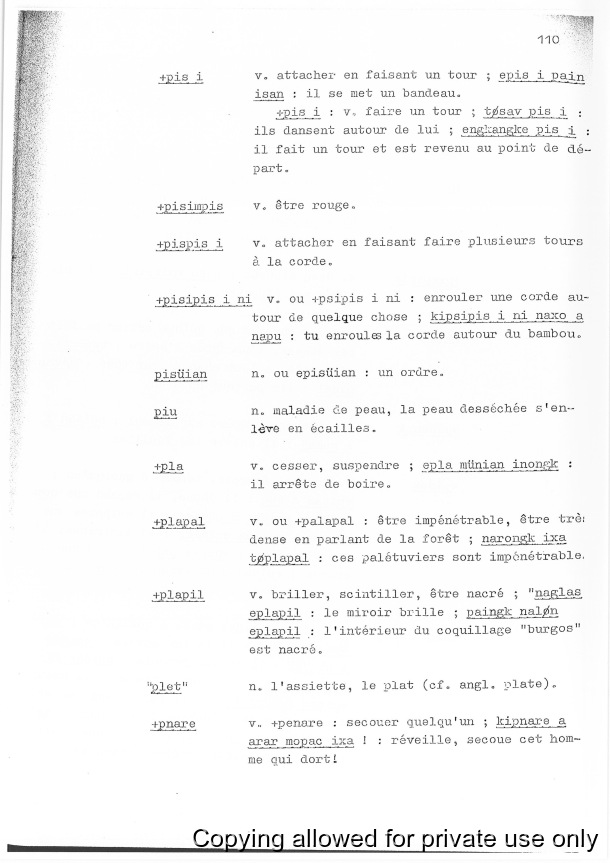 Dictionnaire Port-Sandwich - Français / Dictionnaire Port-Sandwich - Français / Charpentier, Jean-Michel / Vanuatu, Nouvelles-Hébrides, Malekula, Port Sandiwch, Lamap