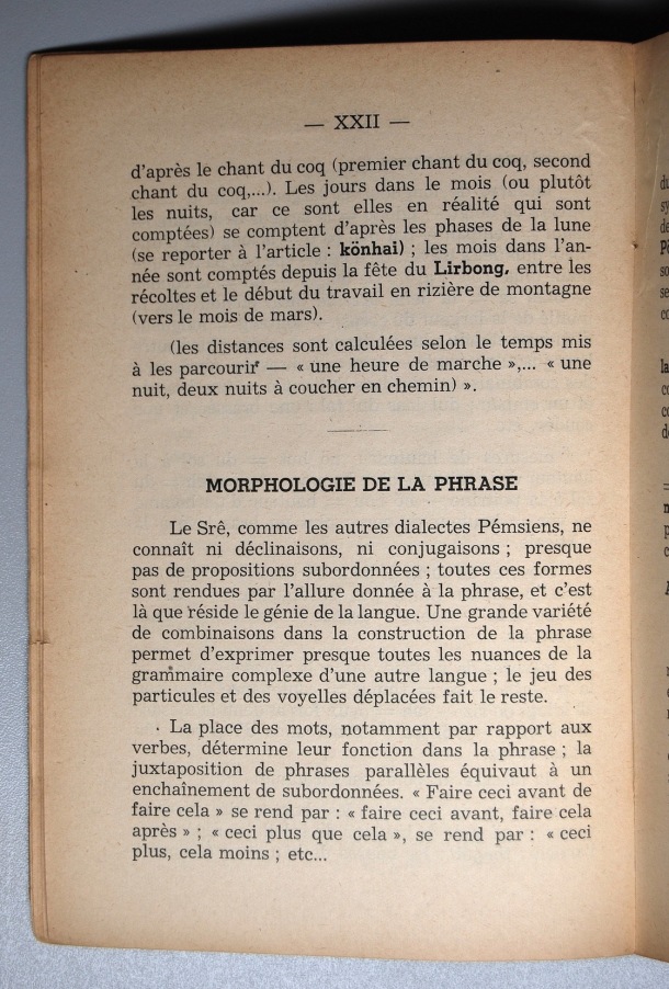 Dictionnaire Srê (Köho) - Français, Jacques Dournes / introduction: morphologie de la phrase / Dournes, Jacques /  Viet Nam/ Viet Nam