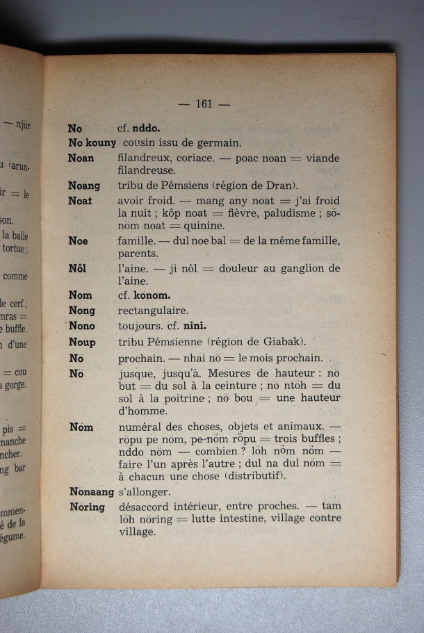 Dictionnaire Srê (Köho) - Français, Jacques Dournes / lettre N: lettre NO / Dournes, Jacques /  Viet Nam/ Viet Nam