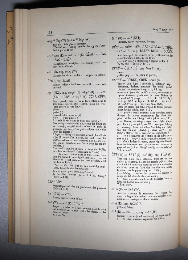 Dictionnaire Bahnar-Français, Guilleminet (tome 1, A-K) / sous partie lettre C: lettre CI / Guilleminet, Paul /  Viet Nam/ Viet Nam