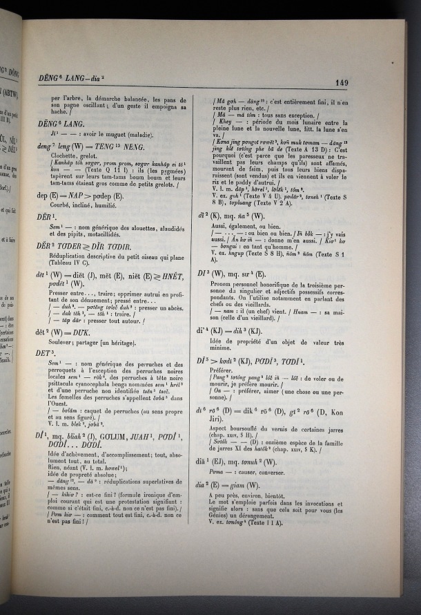 Dictionnaire Bahnar-Français, Guilleminet (tome 1, A-K) / sous partie lettre D: lettre DI / Guilleminet, Paul /  Viet Nam/ Viet Nam