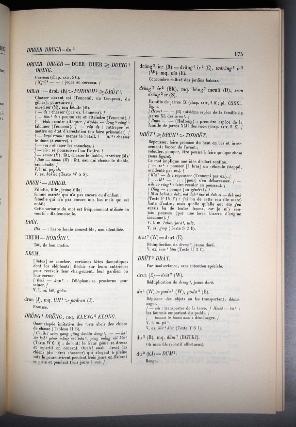 Dictionnaire Bahnar-Français, Guilleminet (tome 1, A-K) / sous partie lettre D: lettre DU / Guilleminet, Paul /  Viet Nam/ Viet Nam