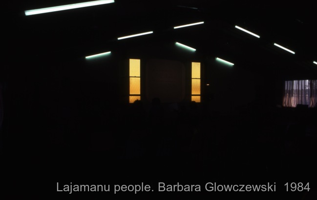 The Warlpiri Baptist Church:  Lajamanu and Yuendumu, 1984 / Inside the church / Barbara Glowczewski / Lajamanu and Yuendumu, Tanami Desert, Central Australia