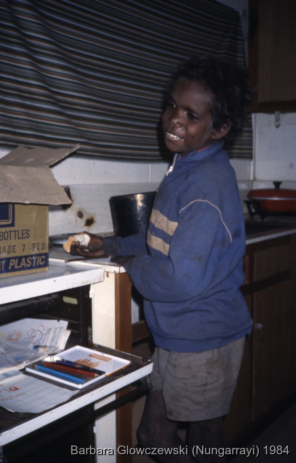 Fieldwork, Lajamanu 1984 / Arthur Jampijinpa Burns (deceased) / Barbara Glowczewski / Lajamanu, Tanami Desert, Central Australia, NT
