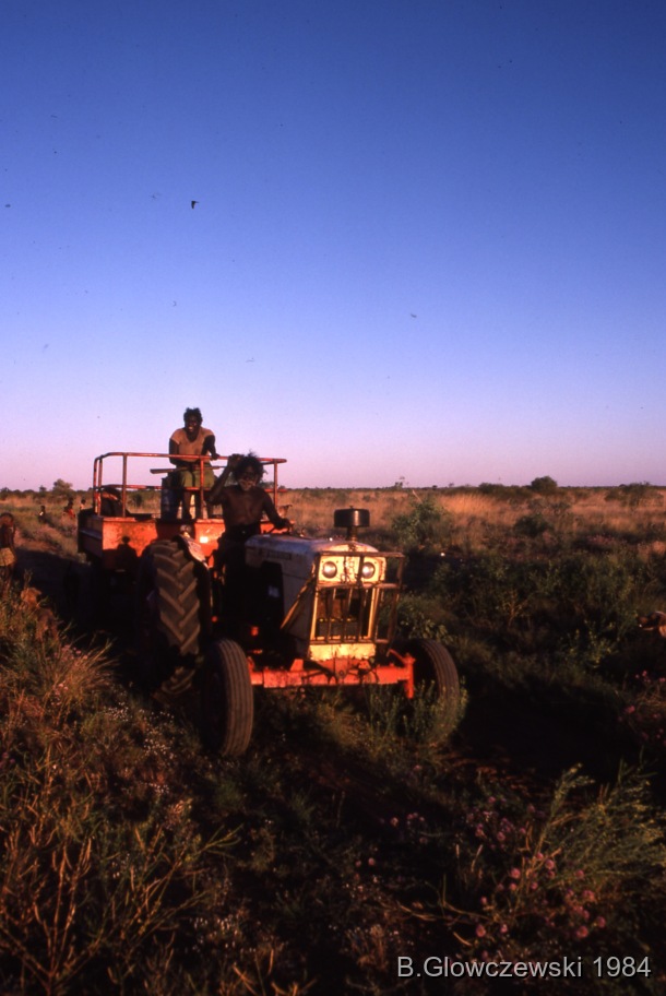 Hunting, Lajamanu 1984 (2) / Andu Jakamarra's Winji tractor; Camping with the Gibson family / Barbara Glowczewski / Kurlungalinpa and Duck Pond