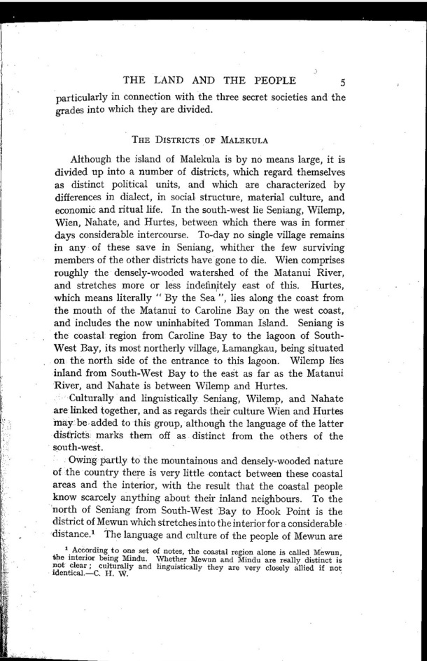 Deacon A.B., 1934. Malekula: A Vanishing People in the New Hebrides / The Districts of Malekula / Bernard A. Deacon / Vanuatu, Nouvelles-Hébrides, Malekula, South-West Bay
