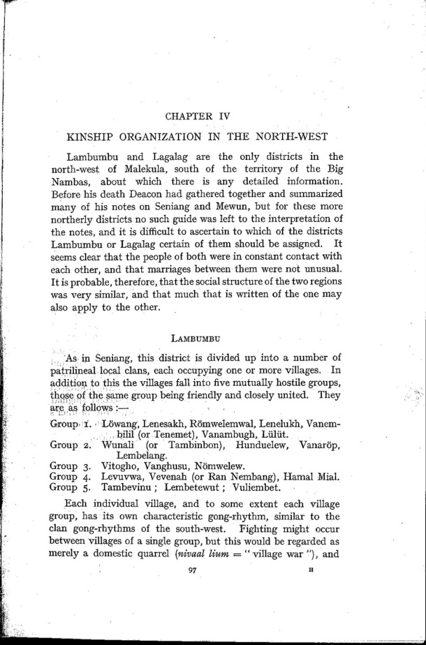 Deacon A.B., 1934. Malekula: A Vanishing People in the New Hebrides / Kinship Organization in the North-West. Lambumbu / Bernard A. Deacon / Vanuatu, Nouvelles-Hébrides, Malekula, South-West Bay