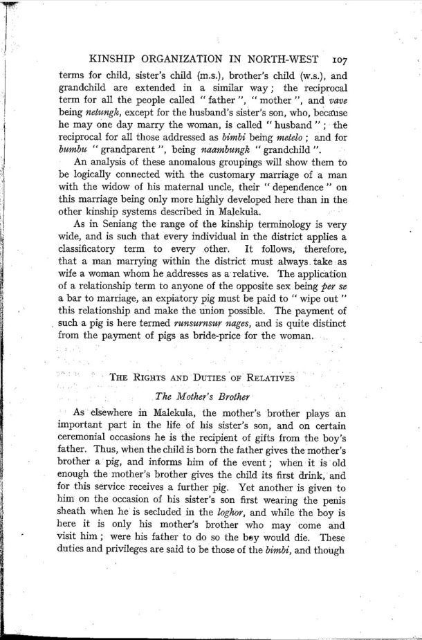 Deacon A.B., 1934. Malekula: A Vanishing People in the New Hebrides / The Rights and Duties of Relatives. The Mother's Brother / Bernard A. Deacon / Vanuatu, Nouvelles-Hébrides, Malekula, South-West Bay
