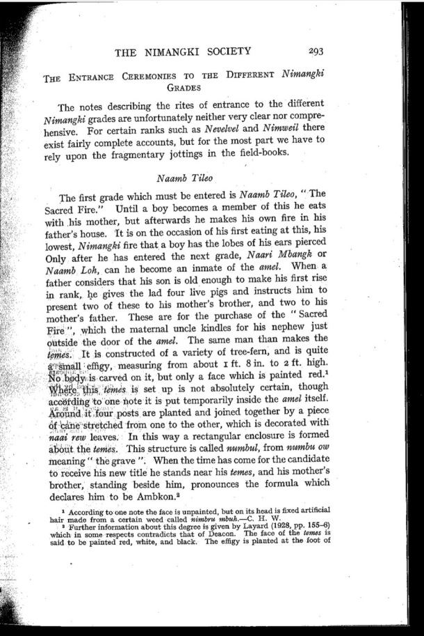 Deacon A.B., 1934. Malekula: A Vanishing People in the New Hebrides / The Entrance Ceremonies to the Different Nimangki Grades. Naamb Tileo / Bernard A. Deacon / Vanuatu, Nouvelles-Hébrides, Malekula, South-West Bay