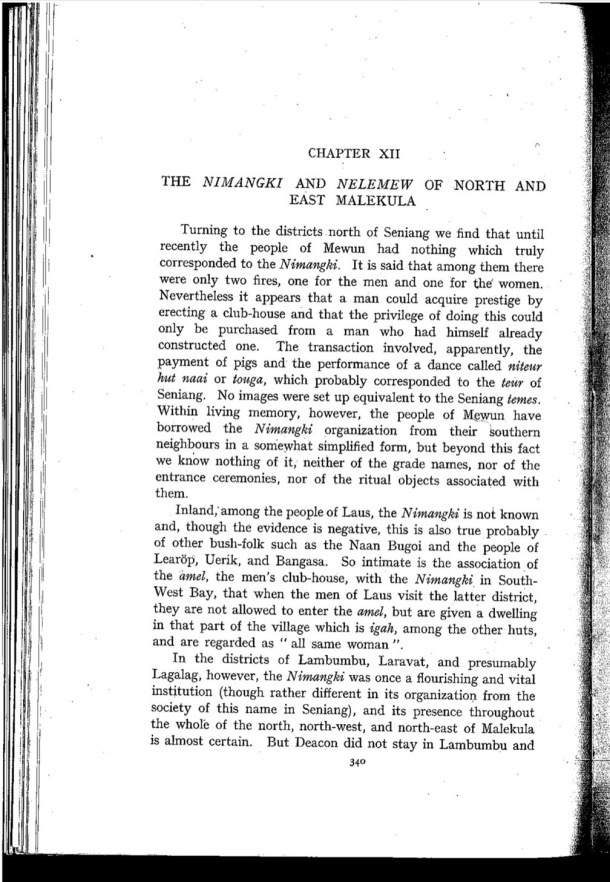 Deacon A.B., 1934. Malekula: A Vanishing People in the New Hebrides / The Nimangki And Nelemew of the North and East Malekula / Bernard A. Deacon / Vanuatu, Nouvelles-Hébrides, Malekula, South-West Bay