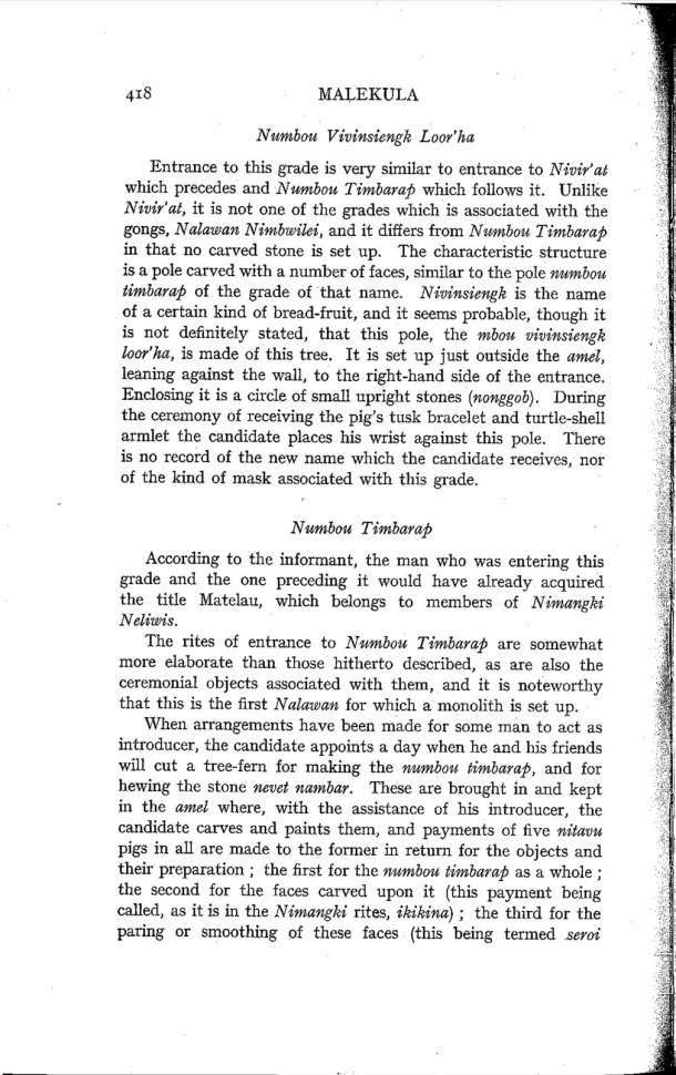 Deacon A.B., 1934. Malekula: A Vanishing People in the New Hebrides / Numbour Vivinsiengk Loor'ha. Numbou Timbarap / Bernard A. Deacon / Vanuatu, Nouvelles-Hébrides, Malekula, South-West Bay