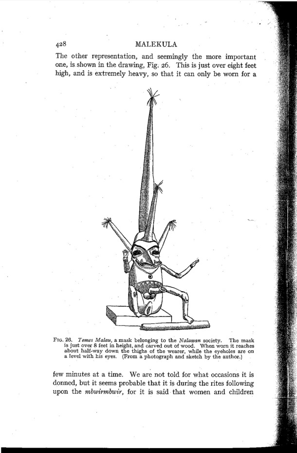 Deacon A.B., 1934. Malekula: A Vanishing People in the New Hebrides / Temes Malau, a mask belonging to the Nalawan society / Bernard A. Deacon / Vanuatu, Nouvelles-Hébrides, Malekula, South-West Bay