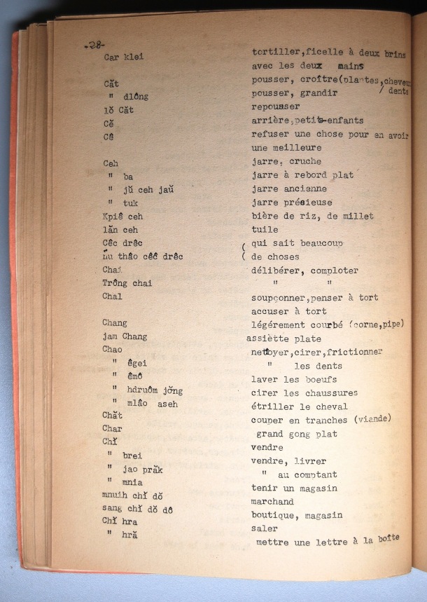 Dictionnaire Rhadé-Français par Benjamin Louison / lettre C*: lettre CH / Louison, Benjamin /  Viet Nam/ Viet Nam