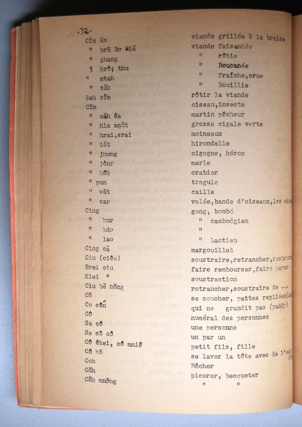 Dictionnaire Rhadé-Français par Benjamin Louison / lettre C*: lettre C*O / Louison, Benjamin /  Viet Nam/ Viet Nam