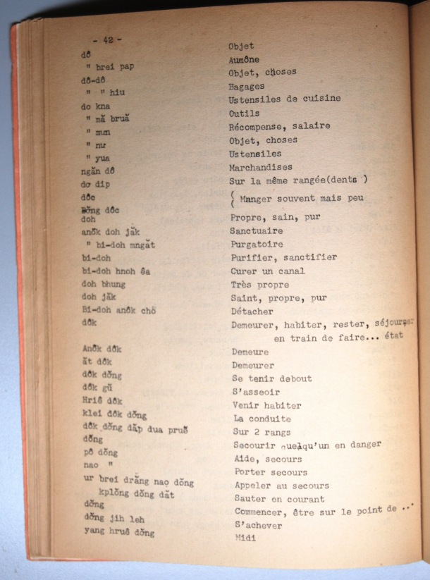 Dictionnaire Rhadé-Français par Benjamin Louison / lettre D: lettre DO / Louison, Benjamin /  Viet Nam/ Viet Nam