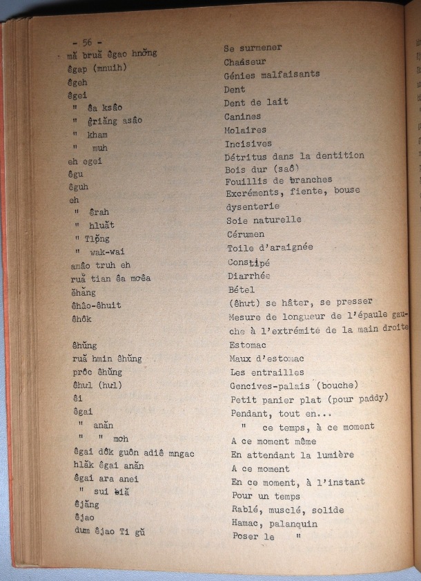 Dictionnaire Rhadé-Français par Benjamin Louison / lettre E: lettre EJ / Louison, Benjamin /  Viet Nam/ Viet Nam