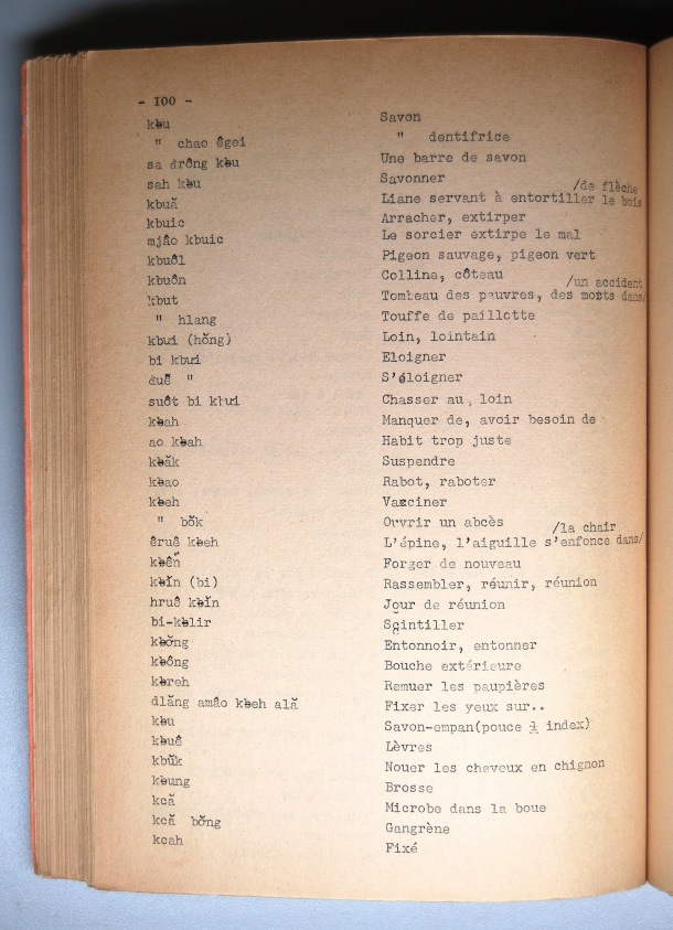Dictionnaire Rhadé-Français par Benjamin Louison / lettre K: lettre KC / Louison, Benjamin /  Viet Nam/ Viet Nam