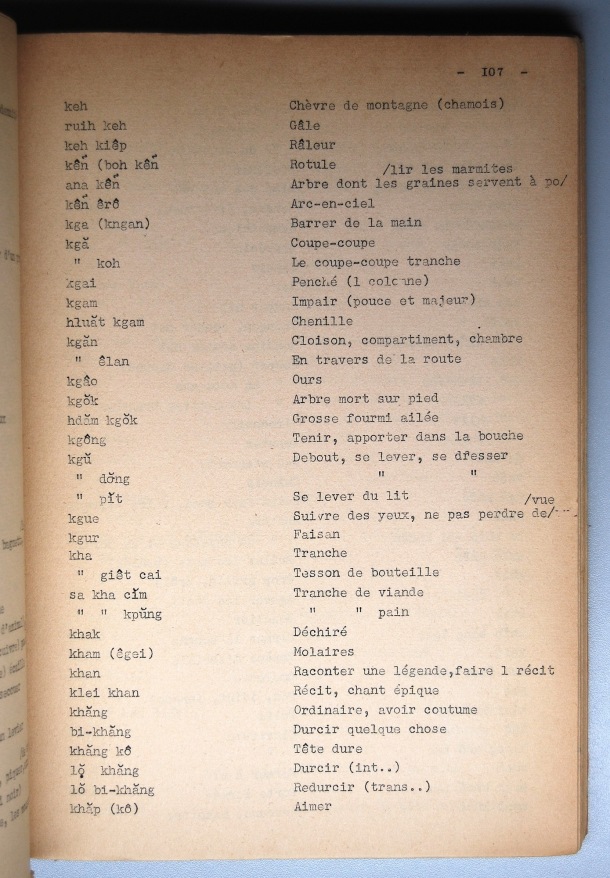 Dictionnaire Rhadé-Français par Benjamin Louison / lettre K: letre KH / Louison, Benjamin /  Viet Nam/ Viet Nam