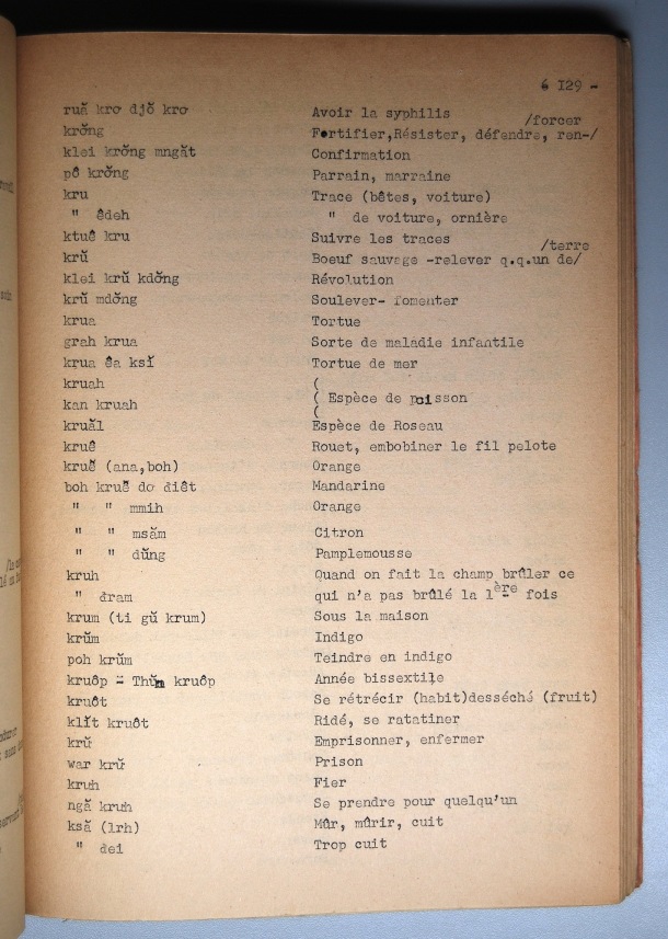 Dictionnaire Rhadé-Français par Benjamin Louison / lettre K: lettre KS / Louison, Benjamin /  Viet Nam/ Viet Nam