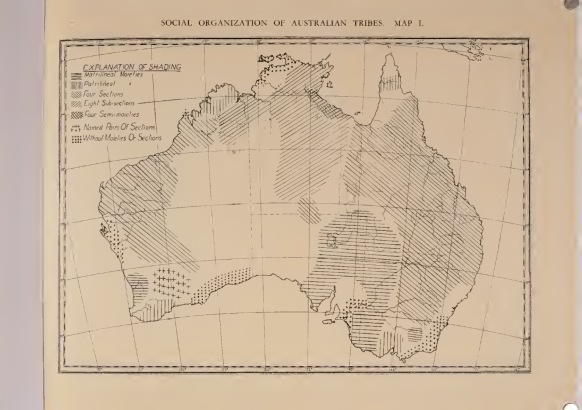 The Social Organization of Australian Tribes, by A.R. Radcliffe-Brown, 1931 / Map I / A.R. Radcliffe-Brown / Australia