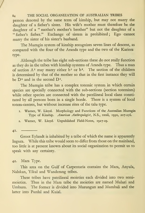 The Social Organization of Australian Tribes, by A.R. Radcliffe-Brown, 1931 / Mara Type / A.R. Radcliffe-Brown / Australia