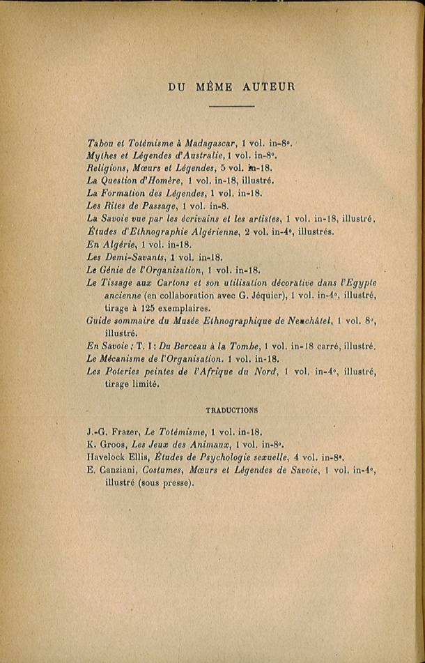 Arnold Van Gennep, l'État Actuel du Problème Totémique, 1920 / Arnold Van Gennep, l'État Actuel du Problème Totémique, 1920 / Van Gennep, Arnold / 