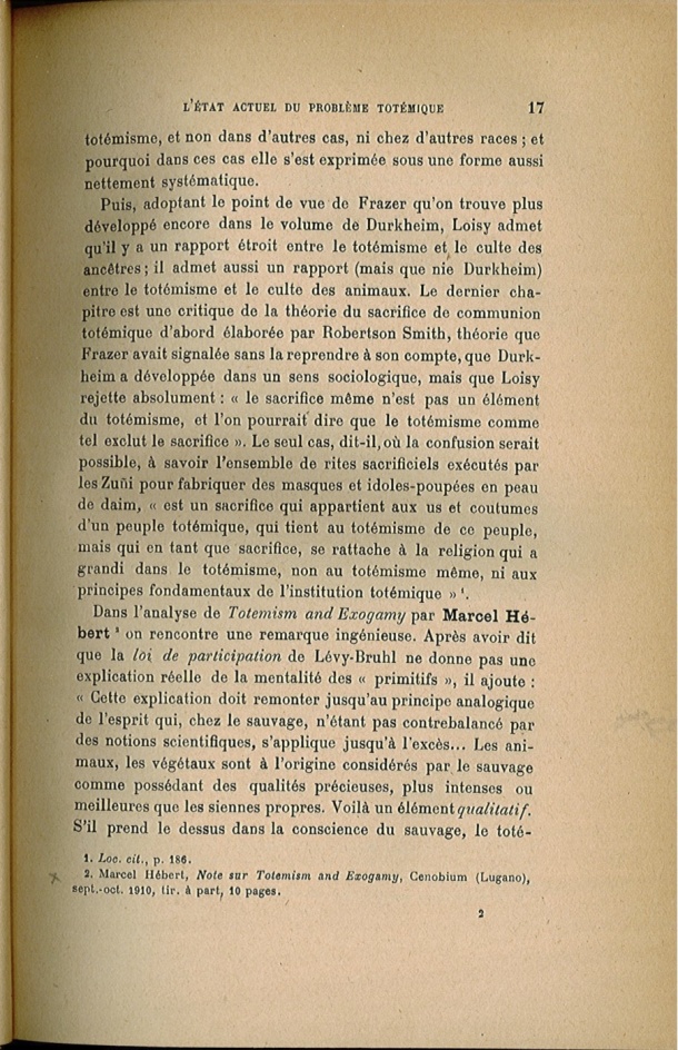 Arnold Van Gennep, l'État Actuel du Problème Totémique, 1920 / Arnold Van Gennep, l'État Actuel du Problème Totémique, 1920 / Van Gennep, Arnold /
