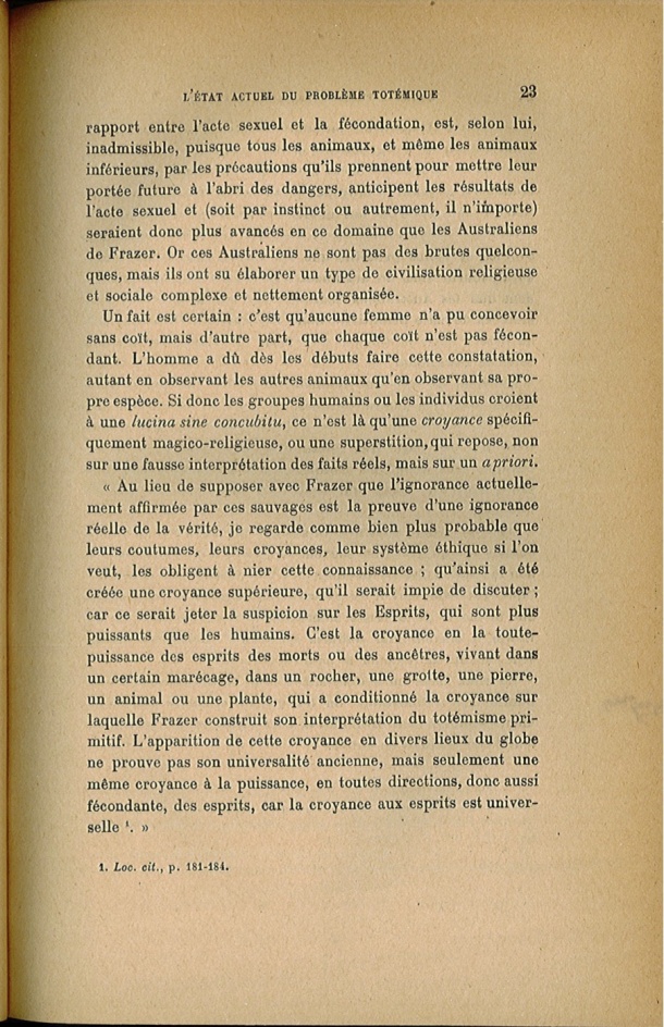 Arnold Van Gennep, l'État Actuel du Problème Totémique, 1920 / Arnold Van Gennep, l'État Actuel du Problème Totémique, 1920 / Van Gennep, Arnold /