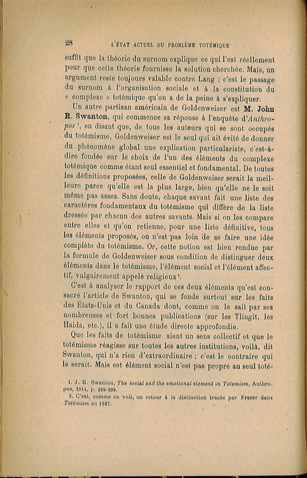 Arnold Van Gennep, l'État Actuel du Problème Totémique, 1920 / Arnold Van Gennep, l'État Actuel du Problème Totémique, 1920 / Van Gennep, Arnold /