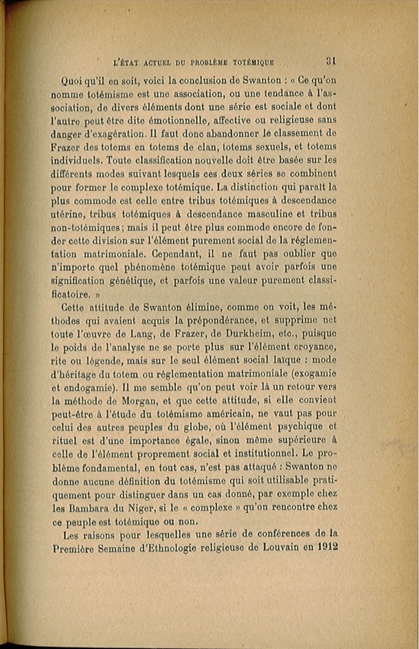 Arnold Van Gennep, l'État Actuel du Problème Totémique, 1920 / Arnold Van Gennep, l'État Actuel du Problème Totémique, 1920 / Van Gennep, Arnold /