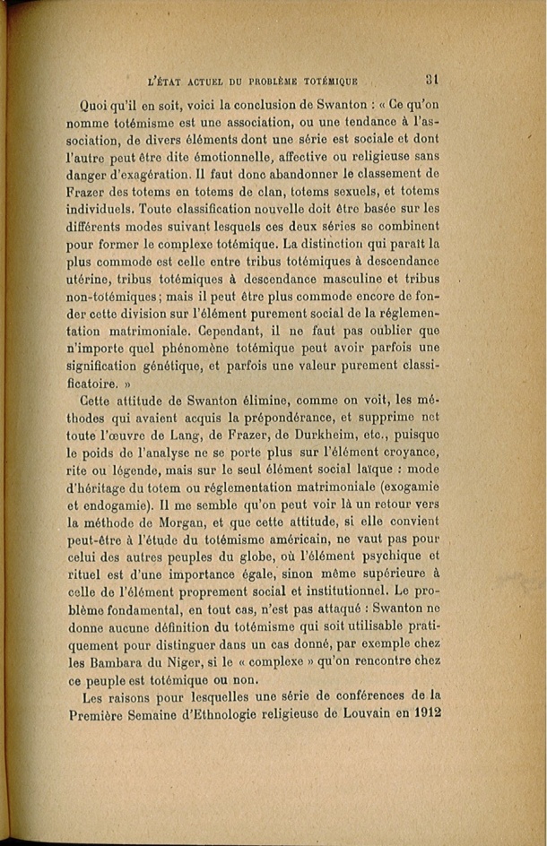 Arnold Van Gennep, l'État Actuel du Problème Totémique, 1920 / Arnold Van Gennep, l'État Actuel du Problème Totémique, 1920 / Van Gennep, Arnold / 