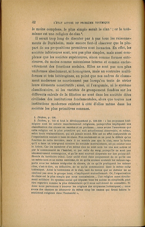 Arnold Van Gennep, l'État Actuel du Problème Totémique, 1920 / Arnold Van Gennep, l'État Actuel du Problème Totémique, 1920 / Van Gennep, Arnold /