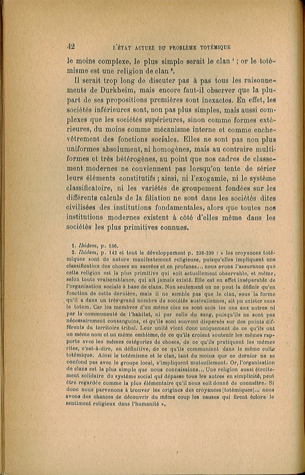 Arnold Van Gennep, l'État Actuel du Problème Totémique, 1920 / Arnold Van Gennep, l'État Actuel du Problème Totémique, 1920 / Van Gennep, Arnold / 