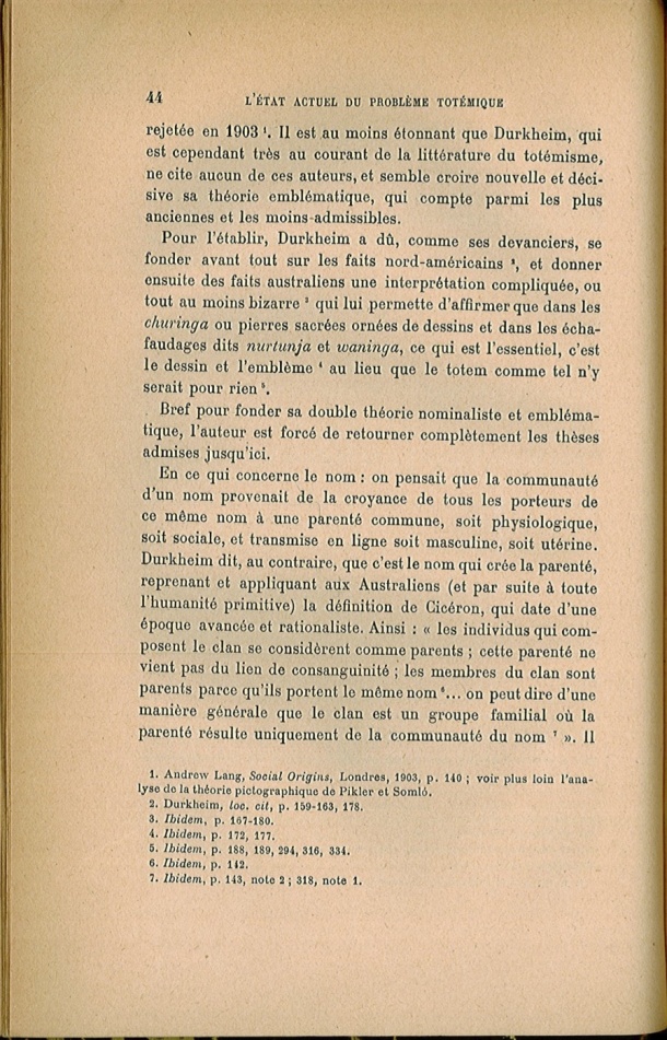 Arnold Van Gennep, l'État Actuel du Problème Totémique, 1920 / Arnold Van Gennep, l'État Actuel du Problème Totémique, 1920 / Van Gennep, Arnold /