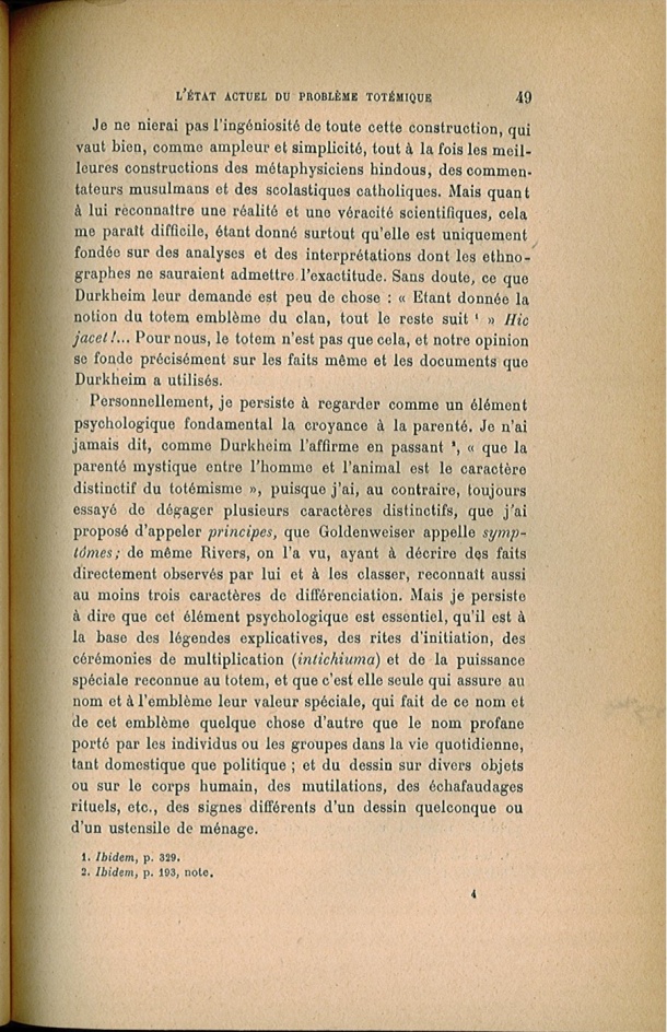 Arnold Van Gennep, l'État Actuel du Problème Totémique, 1920 / Arnold Van Gennep, l'État Actuel du Problème Totémique, 1920 / Van Gennep, Arnold /